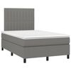 vidaXL Cama boxspring com colch&atilde;o 120x190 cm tecido cinzento-escuro