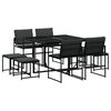 vidaXL 9 pcs conj. de jantar para jardim c/ almofad&otilde;es textilene preto