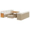 vidaXL Conjunto de Sof&aacute; de Jardim com almofada 11 pcs Bege e Creme