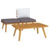 vidaXL 3 pcs conjunto lounge de jardim c/ almofad&otilde;es ac&aacute;cia maci&ccedil;a