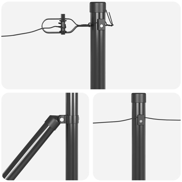 vidaXL Poste de Cerca Outros 26 pcs Cinzeto 3,2 x 3,2 x 60 cm Aço