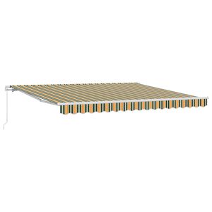vidaXL Toldo Retr&aacute;til Multicolor 400 &times; 300 cm Poli&eacute;ster e Alum&iacute;nio