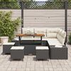 vidaXL Conjunto de Sof&aacute; de Jardim 9 pcs Preto Rattan Sint&eacute;tico