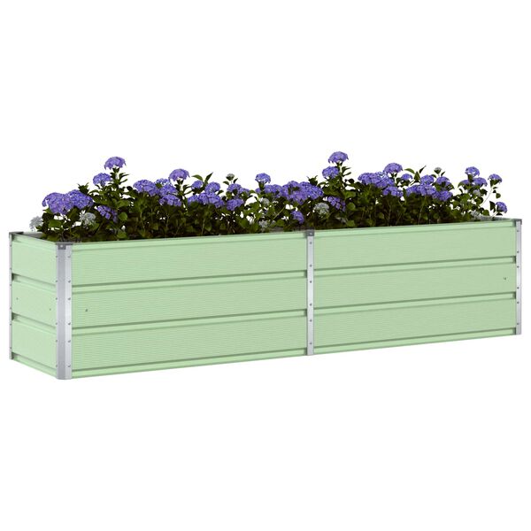 vidaXL Floreira Verde Pastel 480 x 50 x 45 cm A&ccedil;o Galvanizado