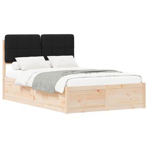 vidaXL Estrutura de Cama com Cabeceira Estofada Preto 120 x 190 cm