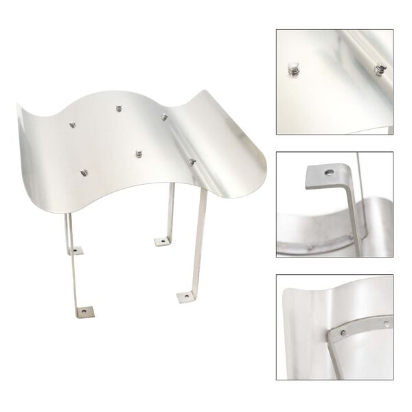 vidaXL Chap&eacute;u de chamin&eacute; em a&ccedil;o inoxid&aacute;vel 70 x 100 x 38 cm