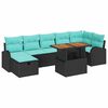 vidaXL Conjunto de Sof&aacute; de Jardim 8 unid. Preto vime PE