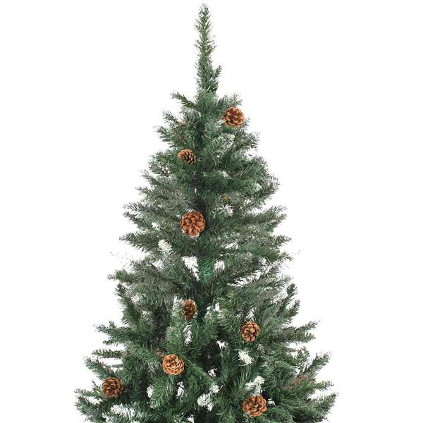 vidaXL Árvore Natal artificial pré-iluminada c/ bolas 210 cm
