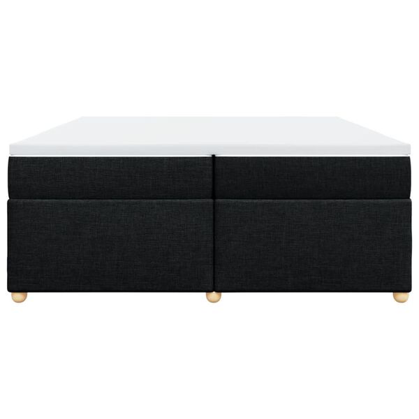 vidaXL Cama com molas/colch&atilde;o 200x200 cm tecido preto