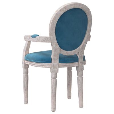 vidaXL Cadeira de jantar 54x56x96,5 cm veludo azul