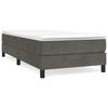 vidaXL Cama com molas/colch&atilde;o 90x190 cm veludo cinza-escuro