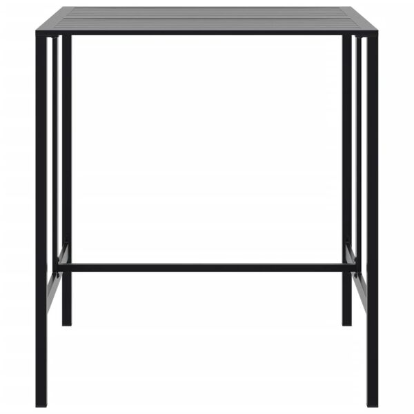 vidaXL Mesa de bar 100x100x110 cm a&ccedil;o revestido a p&oacute; preto