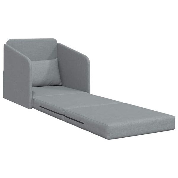 vidaXL Sof&aacute;-Cama Cinzento-claro 65 x 80 x 83 cm tecido