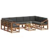 vidaXL Conjunto de Sof&aacute;s para Exterior 10 pcs Natural e Antracite