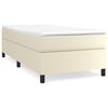 vidaXL Cama com molas/colch&atilde;o 90x190 cm couro artificial cor creme