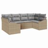 vidaXL Conjunto de Sof&aacute;s 6 unid. Bege vime PE