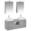 vidaXL Conjunto de Arm&aacute;rios para Banheiro 5 unid. Sonoma cinzento