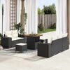 vidaXL Conjunto de Sof&aacute; de Jardim 8 pcs Preto vime PE