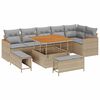 vidaXL Conjunto de Sof&aacute; de Jardim 9 pcs Bege vime PE