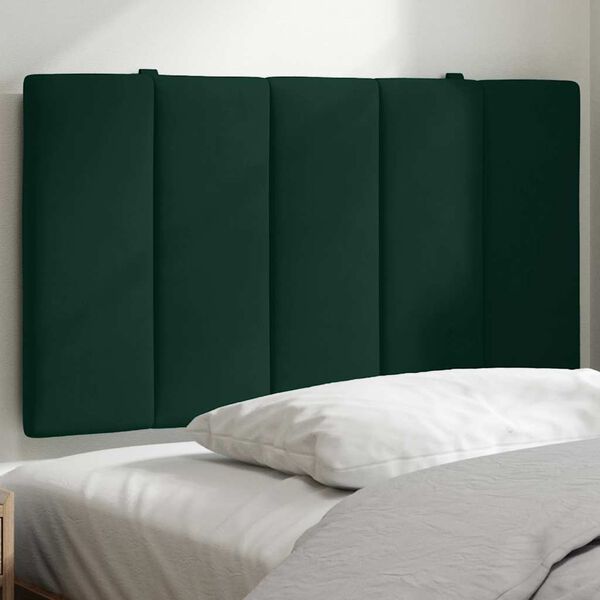 vidaXL Almofad&atilde;o de cabeceira Hanko 80 cm veludo verde-escuro
