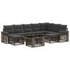 vidaXL Conjunto de Sof&aacute; de Jardim 10 unid. Cinza e Cinza Escuro