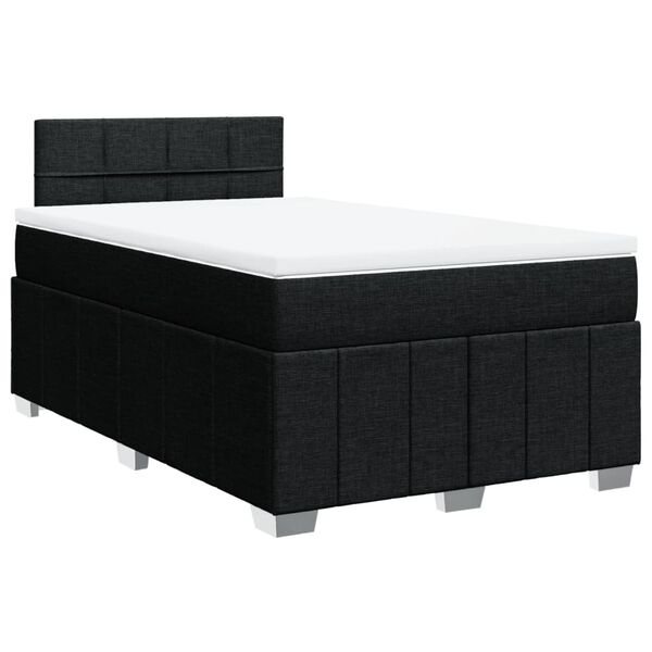 vidaXL Cama boxspring com colch&atilde;o 120x190 cm tecido preto