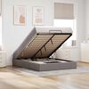 vidaXL Estrutura de cama otomana com colchão tecido cinzento 140x200cm