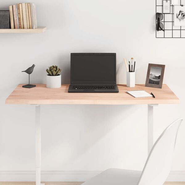 vidaXL Tampo de mesa 100x60x2 cm carvalho maci&ccedil;o n&atilde;o tratado