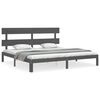 vidaXL Estrutura de cama com cabeceira 200x200 cm madeira maci&ccedil;a cinza