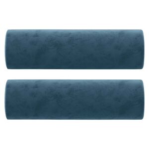 vidaXL Almofadas decorativas 2 pcs &Oslash;15x50 cm veludo azul
