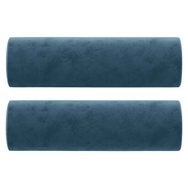 vidaXL Almofadas decorativas 2 pcs &Oslash;15x50 cm veludo azul