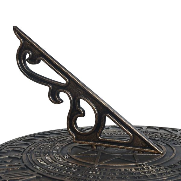vidaXL Rel&oacute;gio de sol 35,5x82 cm pl&aacute;stico bronze