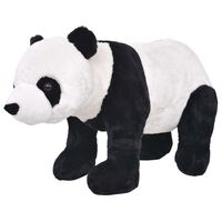 vidaXL Brinquedo de montar panda peluche preto e branco XXL