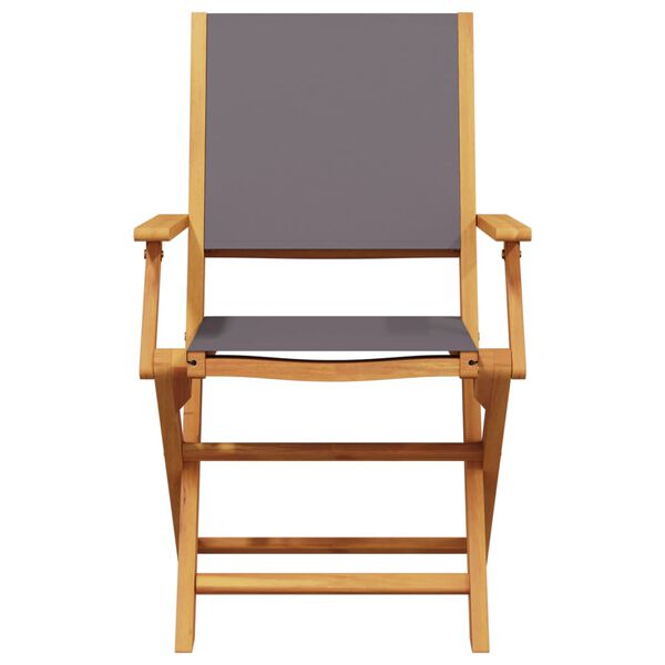 vidaXL 5 pcs conj. jantar p/ jardim tecido/madeira maci&ccedil;a antracite