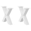 vidaXL P&eacute;s para mesa de centro em formato de X, 2 pe&ccedil;as, branco, 50x (42-43) cm, a&ccedil;o