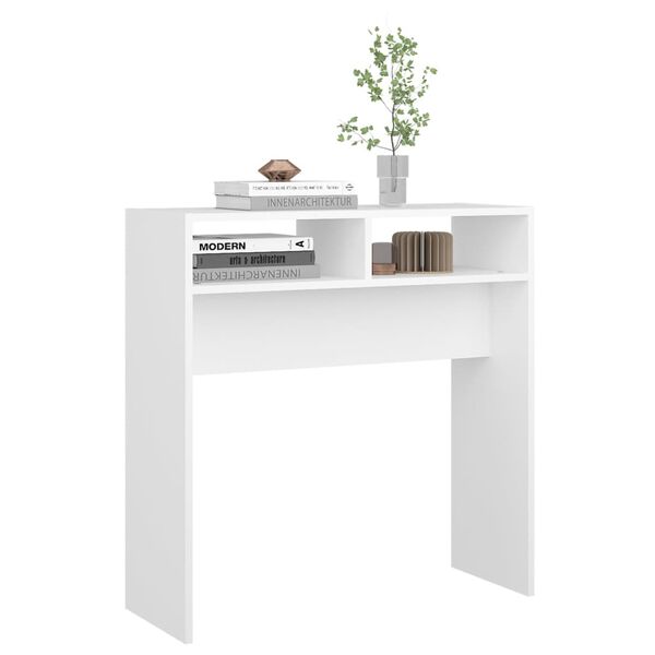 vidaXL Mesa consola 78x30x80 cm derivados de madeira branco