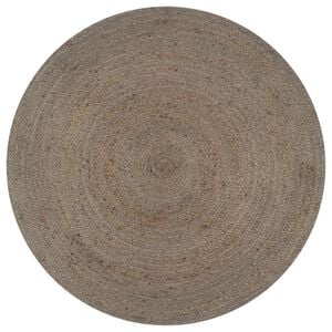 vidaXL Tapete artesanal em juta redondo 90 cm cinzento