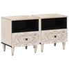 vidaXL Gabinete de Cama com gaveta 2 pcs Branco 40 x 33 x 46 cm