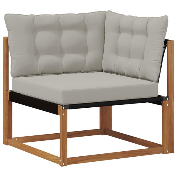 vidaXL Conjunto de Sof&aacute;s para Exterior 6 pcs Cinza Natural e Claro