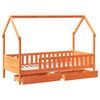 vidaXL Estrutura de cama infantil c/ gavetas 90x190 cm pinho maciço