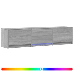 vidaXL Rack de TV com LED com LED Sonoma cinza 165 x 34 x 40 cm