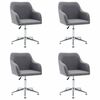 vidaXL Cadeiras de jantar girat&oacute;rias 4 pcs tecido cinzento-claro