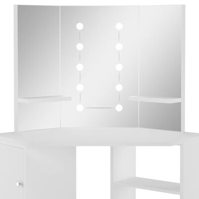vidaXL Mesa de maquilhagem/toucador com luzes LED branco claro