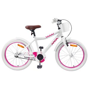 vidaXL Bicicleta Infantil 18 Polegadas para 5-7 anos Branco