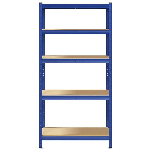 VidaXL 5-Layer Storage Shelf Blue Steel&Madeira de engenharia