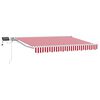 vidaXL Estrutura de Toldo Manual com LEDs Vermelho e Branco 3 x 2,5 m