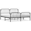 vidaXL Estrutura de cama com cabeceira e p&eacute;s 193x203 cm metal preto