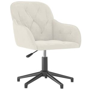 vidaXL Cadeira de escrit&oacute;rio girat&oacute;ria veludo cor creme
