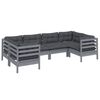 vidaXL 6 pcs conjunto lounge de jardim c/ almofad&otilde;es pinho cinza