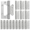 vidaXL Dobradi&ccedil;a 16 unid. 100 x 75 x 13 mm Prateado A&ccedil;o